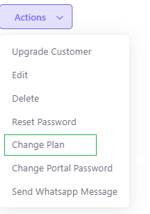 Action Dropdown Interface